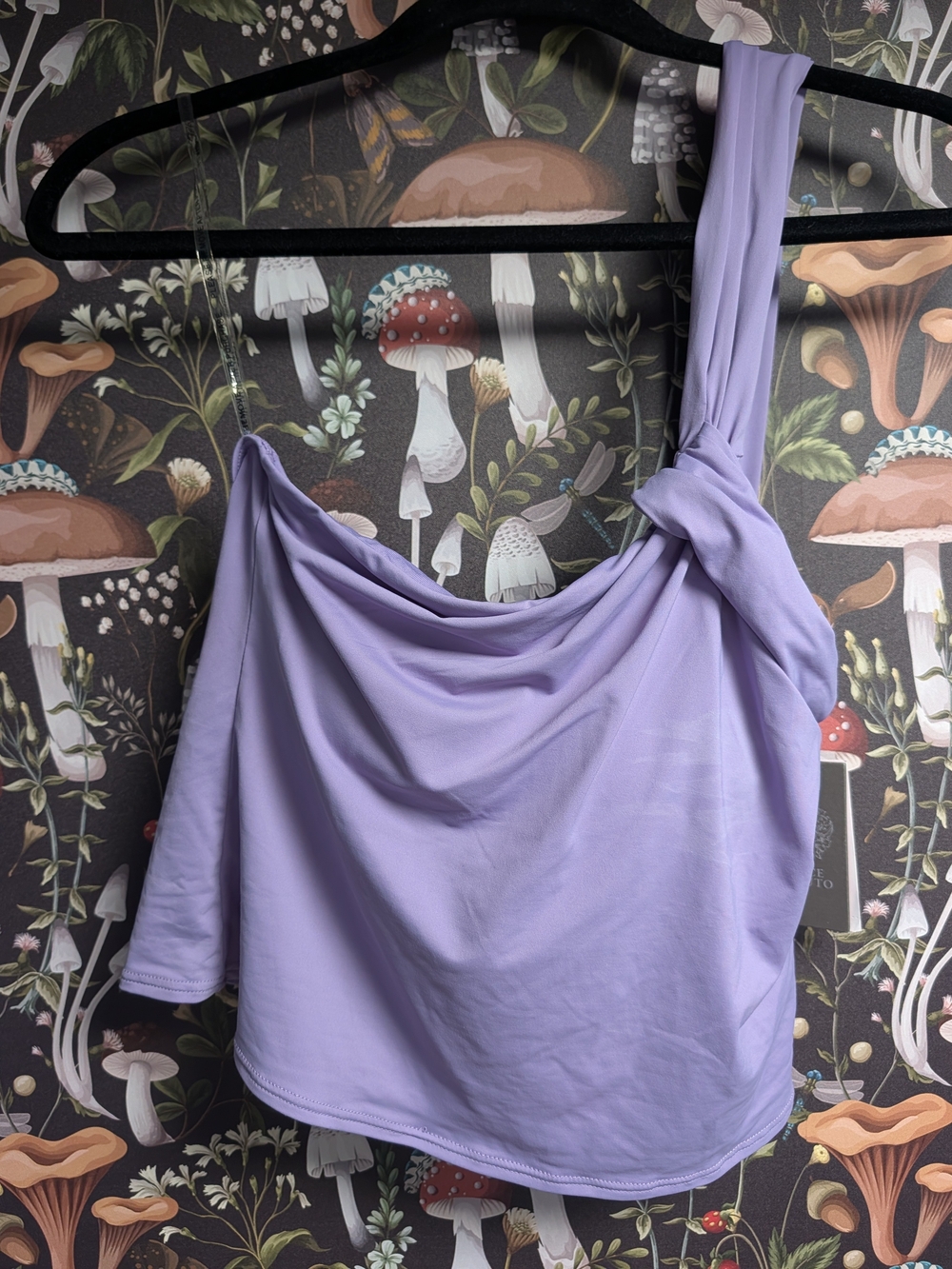 Vince Camuto Lavender One-Shoulder Knot-Detail Tankini Set